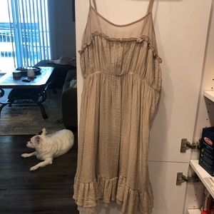 Tan ruffles boutique dress